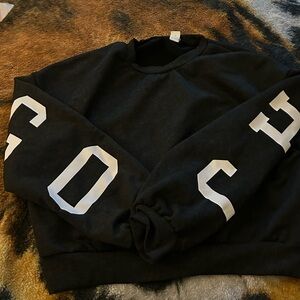 H&M Black Crewneck Sweater with White Lettering